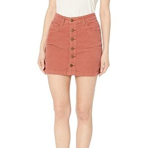 Billabong Good Life Corduroy Mini Skirt Rust Burnt Orange Button Front 29 NWT